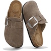 image:image100 Genuine Leather Clogs for Women Footwear  Fall Shoes for WomenMushroom Suede