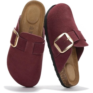 image:image100 Genuine Leather Clogs for Women Footwear  Fall Shoes for WomenBurgundy