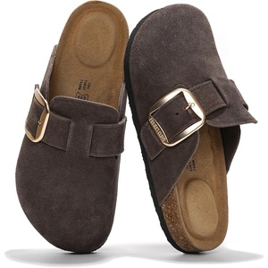 image:image100 Genuine Leather Clogs for Women Footwear  Fall Shoes for WomenChoco Brown Suede