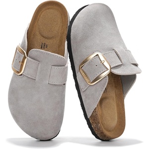 image:image100 Genuine Leather Clogs for Women Footwear  Fall Shoes for WomenGrey