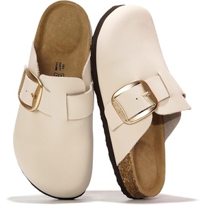 image:image100 Genuine Leather Clogs for Women Footwear  Fall Shoes for WomenOffwhite