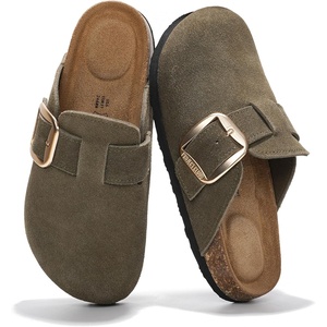 image:image100 Genuine Leather Clogs for Women Footwear  Fall Shoes for WomenOlive