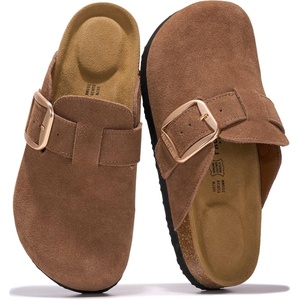 image:image100 Genuine Leather Clogs for Women Footwear  Fall Shoes for WomenTobacco Suede
