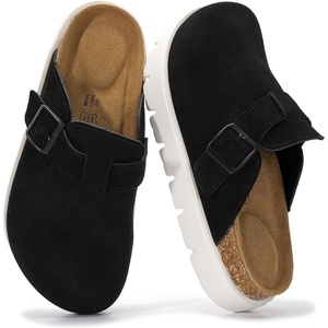 image:image100 Genuine Leather Platform Clogs for Women  Fall Shoes for Women 2026Black