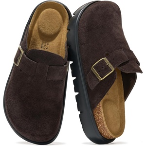 image:image100 Genuine Leather Platform Clogs for Women  Fall Shoes for Women 2026Choco Brown Suede