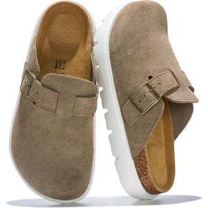 image:image100 Genuine Leather Platform Clogs for Women  Fall Shoes for Women 2026Taupe Suede