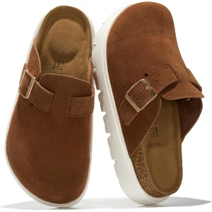 image:image100 Genuine Leather Platform Clogs for Women  Fall Shoes for Women 2026Tobacco Suede
