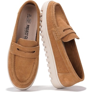 image:image100 Genuine Leather Slipon Loafers for Women Casual Moccasins Women ShoesWhiskey