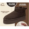 image:image100 Genuine Leather Ankle Boots for Women Waterproof Platform Womens BootsEspresso Suede