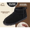 image:image100 Genuine Leather Womens Boots FurLined Waterproof Ankle Boots WomenBlack Suede