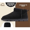image:image100 Genuine Leather Womens Boots FurLined Waterproof Ankle Boots WomenBlack Suede