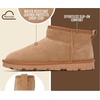 image:image100 Genuine Leather Womens Boots FurLined Waterproof Ankle Boots WomenChestnut Suede