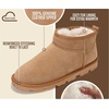 image:image100 Genuine Leather Womens Boots FurLined Waterproof Ankle Boots WomenChestnut Suede