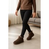 image:image100 Genuine Leather Womens Boots FurLined Waterproof Ankle Boots WomenChoco Brown Suede