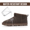 image:image100 Genuine Leather Womens Boots FurLined Waterproof Ankle Boots WomenChoco Brown Suede