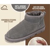 image:image100 Genuine Leather Womens Boots FurLined Waterproof Ankle Boots WomenGrey Suede