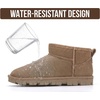 image:image100 Genuine Leather Womens Boots FurLined Waterproof Ankle Boots WomenTaupe Suede