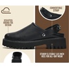 image:imageGenuine Leather Platform Clogs for Women  Lug Sole Slingback Womens Mules
