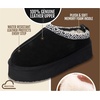 image:imageGenuine Leather Womens Slippers Warm Shearling Platform Slippers for WomenBlack