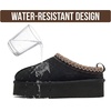 image:imageGenuine Leather Womens Slippers Warm Shearling Platform Slippers for WomenBlack Combo Suede