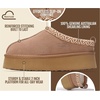 image:imageGenuine Leather Womens Slippers Warm Shearling Platform Slippers for WomenChestnut