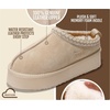 image:imageGenuine Leather Womens Slippers Warm Shearling Platform Slippers for WomenSand Suede