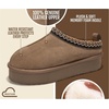 image:imageGenuine Leather Womens Slippers Warm Shearling Platform Slippers for WomenTaupe Suede