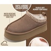 image:imageGenuine Leather Womens Slippers Warm Shearling Platform Slippers for WomenWheat Suede