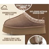 image:imageGenuine Leather Womens Slippers Warm Shearling Platform Slippers for WomenWheat Suede