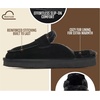 image:imageProject Cloud 100 Genuine Leather Brunch Slippers for Women  Fuzzy ClogsBlack Suede