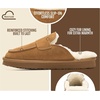 image:imageProject Cloud 100 Genuine Leather Brunch Slippers for Women  Fuzzy ClogsChestnut Suede