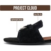 image:imageProject Cloud 100 Genuine Leather Dressy Flat Womens Sandals CannesBlack