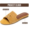 image:imageProject Cloud 100 Genuine Leather Dressy Flat Womens Sandals CannesTurmeric