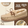 image:imageProject Cloud 100 Genuine Leather Moccasin Slippers for Women LoafersBeige Suede