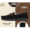 image:imageProject Cloud 100 Genuine Leather Moccasin Slippers for Women LoafersBlack Suede