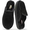image:imageProject Cloud 100 Genuine Leather Brunch Slippers for Women  Fuzzy ClogsBlack Suede