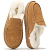 image:imageProject Cloud 100 Genuine Leather Brunch Slippers for Women  Fuzzy ClogsChestnut Suede