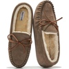 image:imageProject Cloud 100 Genuine Leather Moccasin Slippers for Women LoafersTaupe Suede