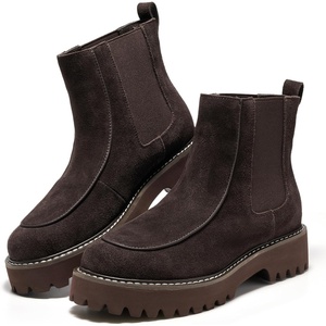 image:imageProject Cloud 100 Genuine Leather Chelsea Boots Women  Comfy Womens BootsChoco Brown Suede