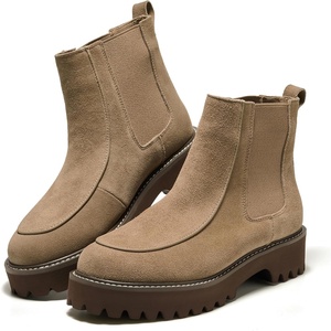 image:imageProject Cloud 100 Genuine Leather Chelsea Boots Women  Comfy Womens BootsLight Taupe Suede