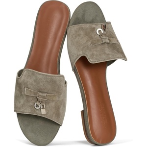 image:imageProject Cloud 100 Genuine Leather Dressy Flat Womens Sandals CannesMatcha