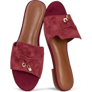 image:imageProject Cloud 100 Genuine Leather Dressy Flat Womens Sandals CannesSangria