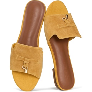 image:imageProject Cloud 100 Genuine Leather Dressy Flat Womens Sandals CannesTurmeric