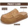 image:image100 Genuine Leather Slip On Womens Clogs  Fall Mules for Women 2026Chestnut Suede