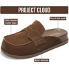 image:image100 Genuine Leather Slip On Womens Clogs  Fall Mules for Women 2026Chocolate Suede