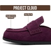 image:image100 Genuine Leather Slip On Womens Clogs  Fall Mules for Women 2026Eggplant Suede