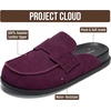 image:image100 Genuine Leather Slip On Womens Clogs  Fall Mules for Women 2026Eggplant Suede