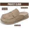 image:image100 Genuine Leather Slip On Womens Clogs  Fall Mules for Women 2026Taupe Suede