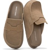 image:image100 Genuine Leather Slip On Womens Clogs  Fall Mules for Women 2026Desert Rose Suede