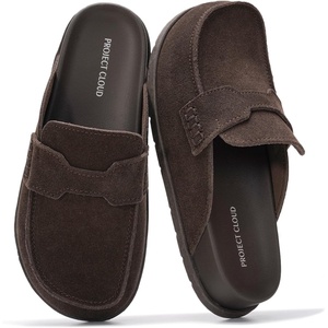 image:image100 Genuine Leather Slip On Womens Clogs  Fall Mules for Women 2026Cedar Suede